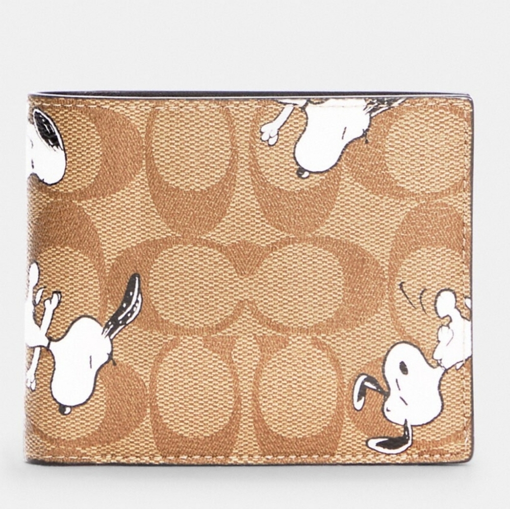 Coach X Peanuts 3 In 1 Wallet In Signature Canvas With Snoopy Print
